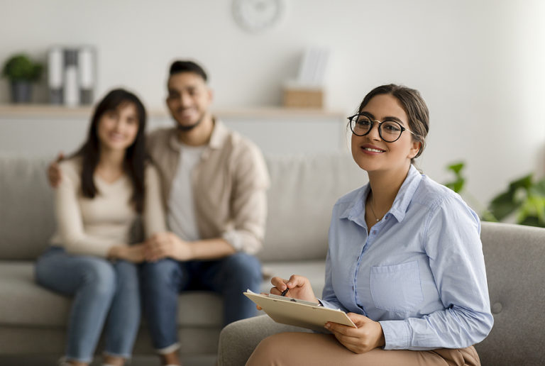 couple in a session with a licensed counselor