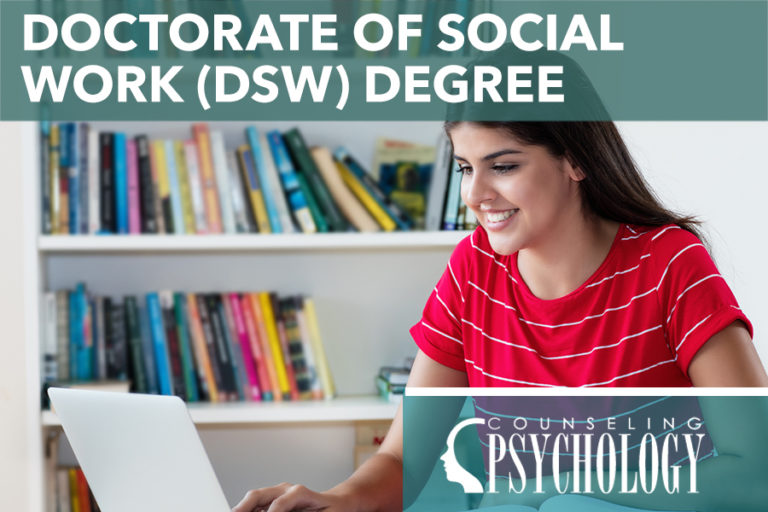 Female student working on a Doctorate of Social Work (DSW) Degree online