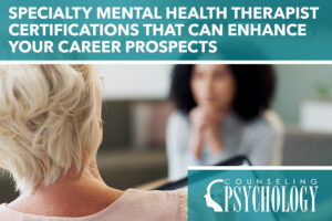 Certified mental health therapist with patient in office.