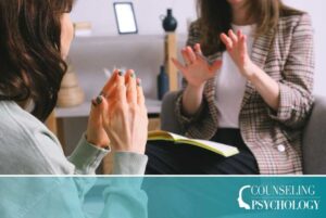 A substance abuse counselor meets with a patient in her office.
