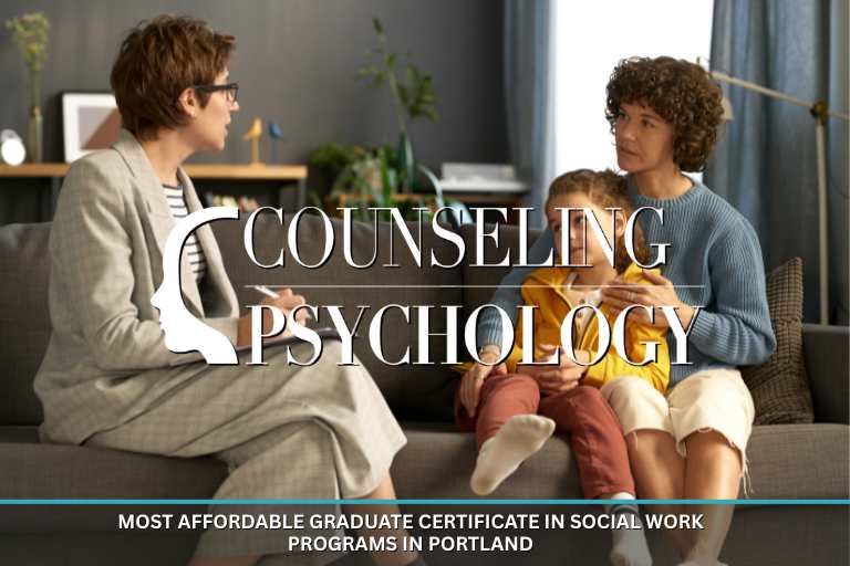 A social worker meets with an adult and young child in a comfortable office.