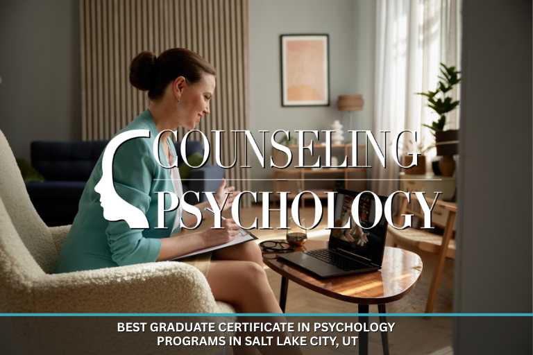 A psychologist sits in an office and meets with a patient virtually on a laptop.