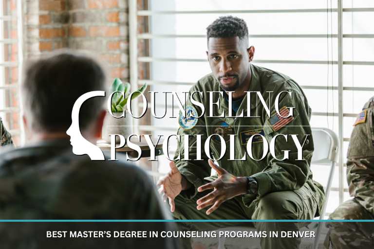 A counselor meets in a patient room with a member of the military in uniform.