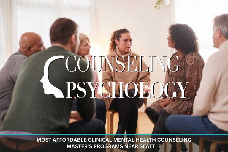A mental health counselor meets with a group of patients in an open, well-lit room.