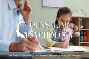 A school psychologist works with a young student in an office at a school.