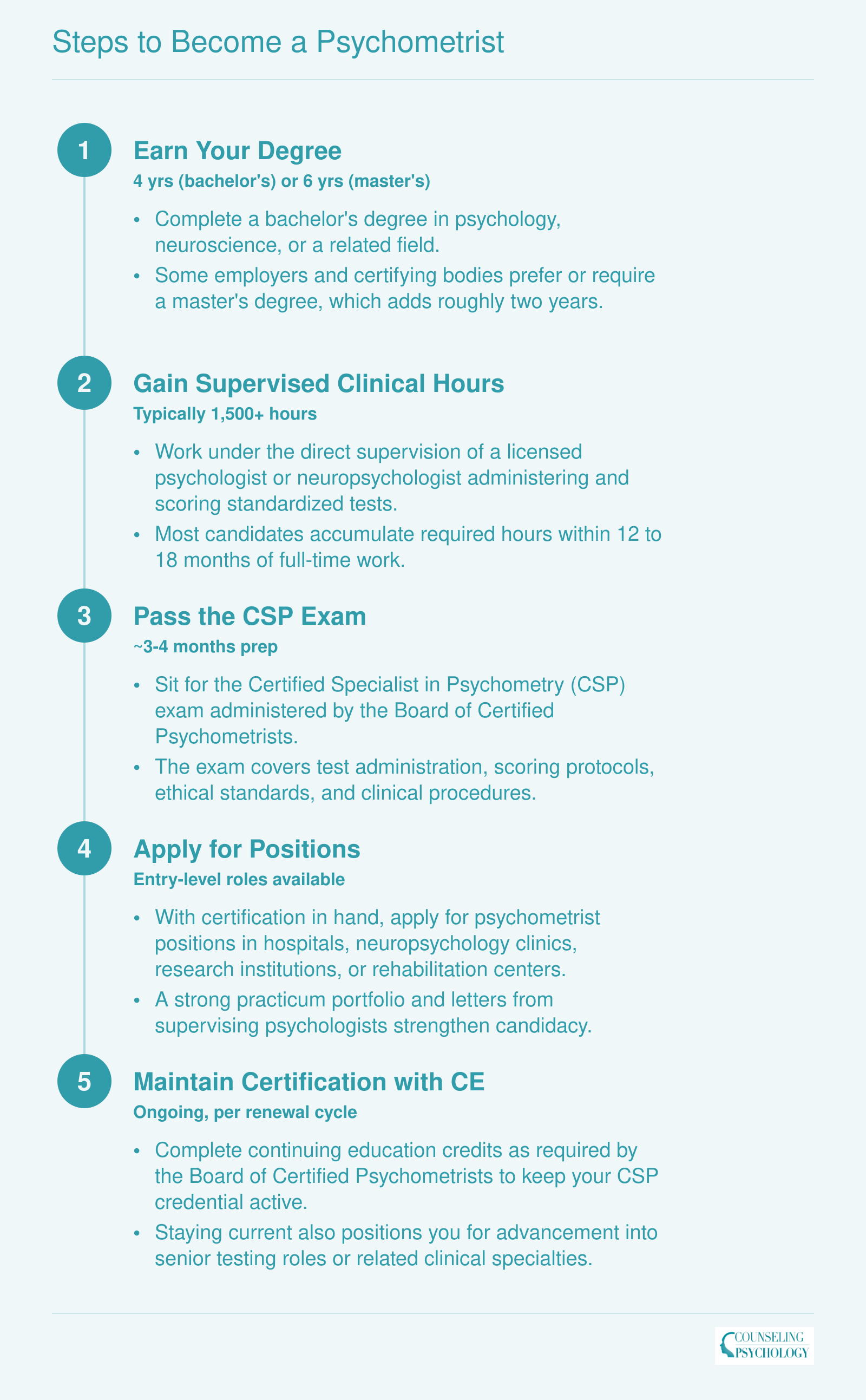 Steps to Become a Psychometrist