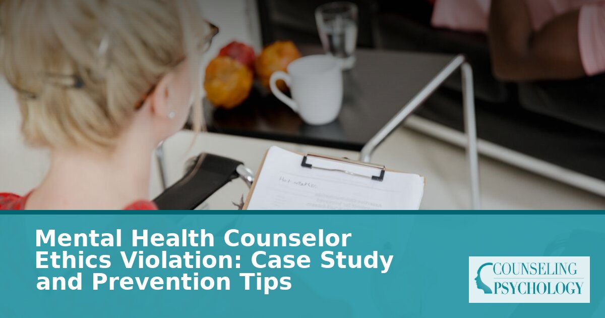 Counselor Ethics Violation: Case Study, Sanctions & Prevention