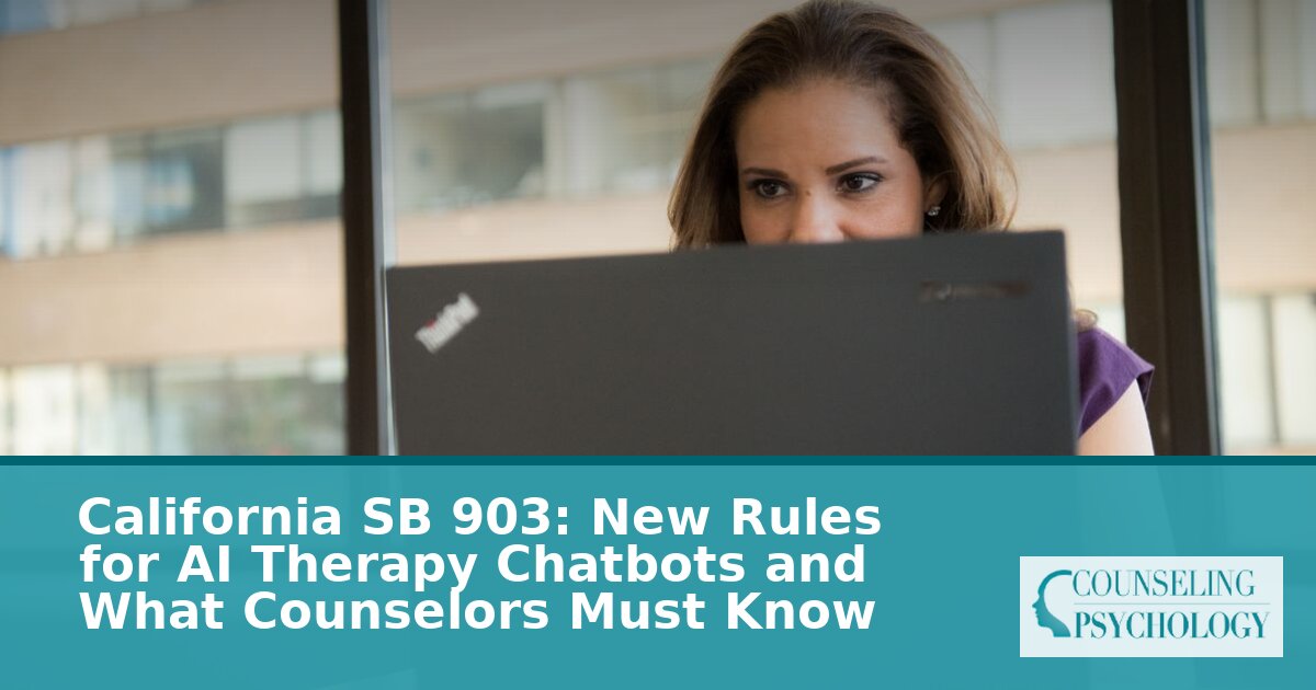 California SB 903: AI Therapy Chatbot Law Explained